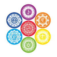 Čakra symbol samolepa kulatá 5 cm