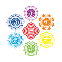 Čakra symbol samolepa tvarovaná 8 cm 