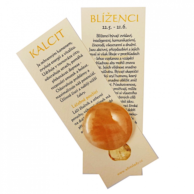 Blíženci - záložka a kamenná placička