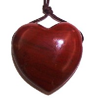 Jaspis brekcie - přívěsek srdce vrtané