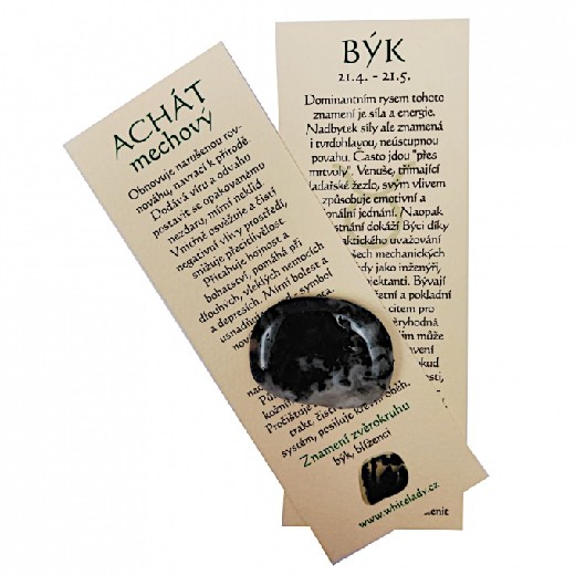 Býk - záložka a kamenná placička