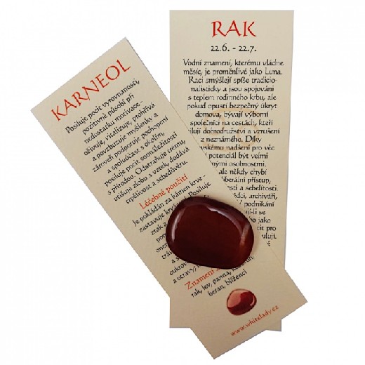 Rak - záložka a kamenná placička